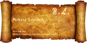 Mokry Lóránt névjegykártya